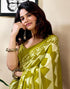 Vasthrlay Womens Printed Unstitched White Saree