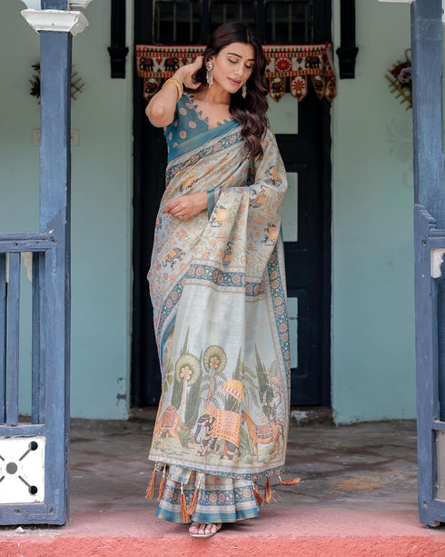 Vasthrlay Handloom Printed Saree