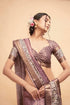 Vasthrlay Abstract Print Polyester Saree With Zari Border And Unstitched Blouse Piece