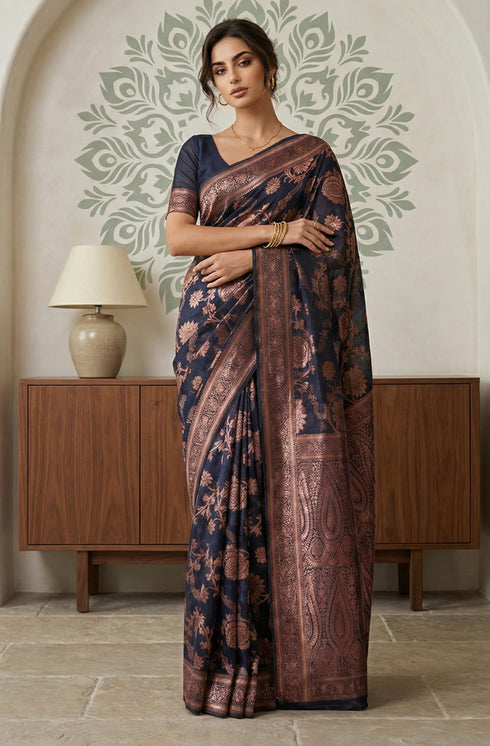 Vasthrlay Jacquard Floral Saree