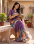Vasthrlay Womens Printed Unstitched Dusty Pink Saree