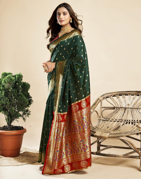 Vasthrlay Paithani Jacquard Unstitched Pink Saree