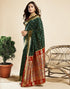 Vasthrlay Paithani Jacquard Dark Purple Saree With Unstitched Blouse Piece