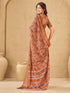 Vasthrlay Printed Jacquard Unstitched Dusty Pink Saree