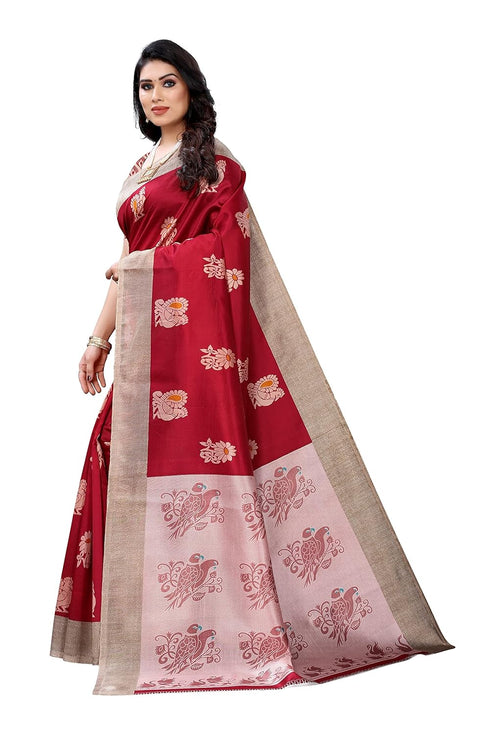 Vasthrlay Printed Kesar Blue Free Ethnic Wear