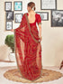 Vasthrlay Georgette Embroidery Unstitched Red Saree