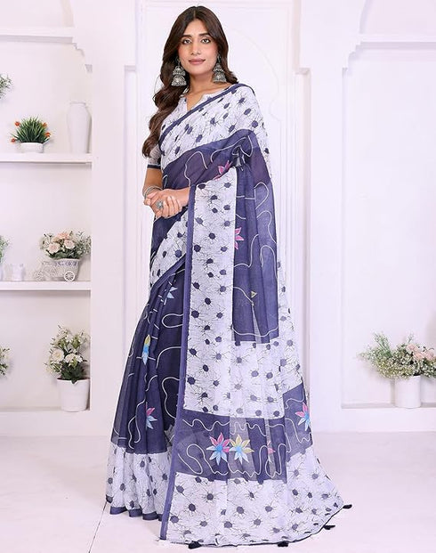 Vasthrlay Chanderi Unstitched Blouse Saree Az Ys Vedashri