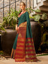 Vasthrlay Bottle Green Saree