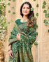 Vasthrlay Womens Weaving Unstitched Dark Green Saree