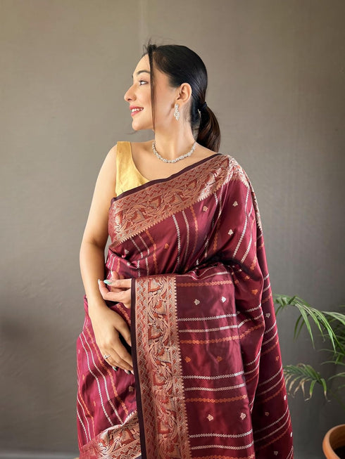 Vasthrlay Women's Kanjivaram Cotton Unstitched Saree