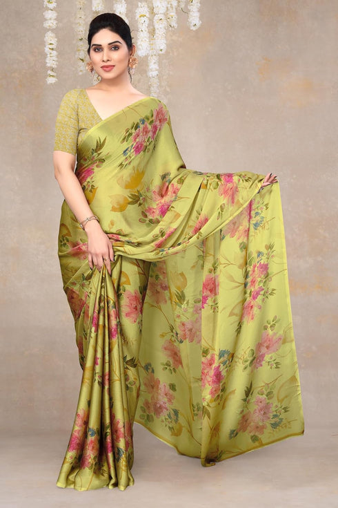 Vasthrlay Fashion Chiffon Printed Dusty Ethnic Wear