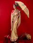 Vasthrlay Vichitra Embroidery Unstitched Red Saree