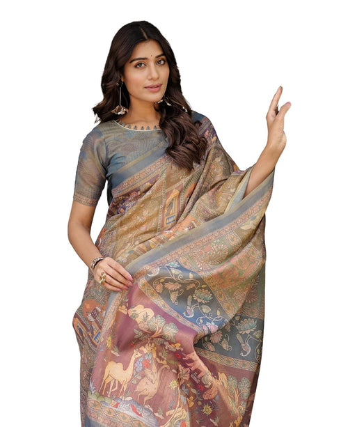 Vasthrlay Handloom Multicolor Saree