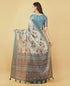 Vasthrlay Blue1 Polyester Saree With Unstitched Blouse Piece