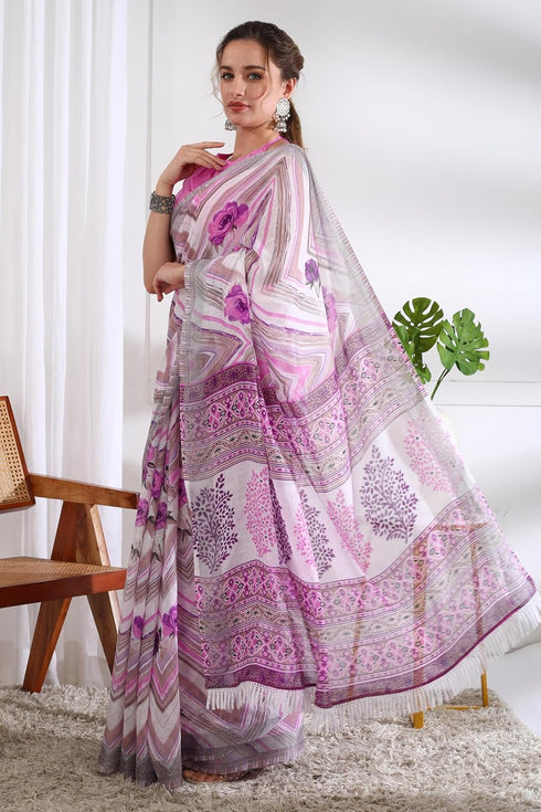 Vasthrlay Fashion Chevron Printed Ethnic Wear