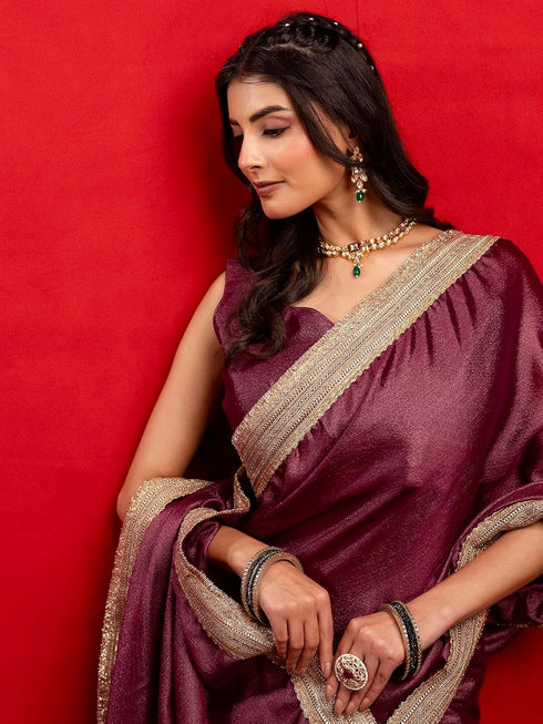 Vasthrlay Georgette Embroidery Pink Saree