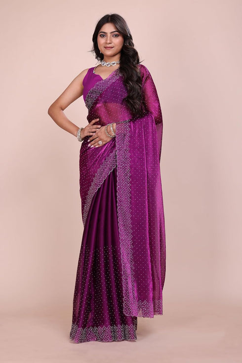 Vasthrlay Chiffon Embellished Ethnic Wear