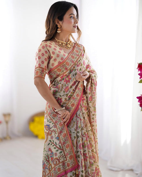Vasthrlay Handloom Traditional Multicolour Saree