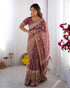 Vasthrlay Handloom Burgundy Floral Saree