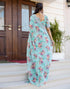 Vasthrlay Womens Printed Unstitched Cream Saree