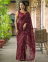 Vasthrlay Georgette Bandhani Unstitched Maroon Saree