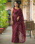 Vasthrlay Georgette Bandhani Maroon Saree With Unstitched Blouse Piece
