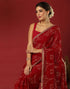 Vasthrlay Georgette Bandhani Unstitched Rani Pink Saree