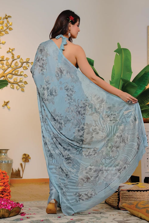 Vasthrlay Fashion Chiffon Georgette Coral Ethnic Wear