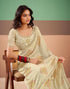 Vasthrlay Georgette Embroidery Unstitched Dark Green Saree