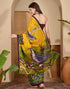 Vasthrlay Womens Printed Unstitched White Saree
