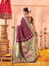 Vasthrlay Weaving Paithani Unstitched Teal Saree