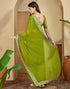Vasthrlay Printed Georgette Unstitched Green Saree