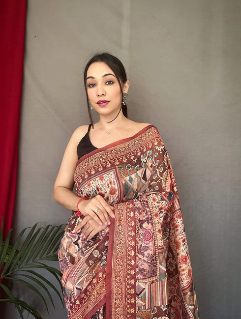 Vasthrlay Cotton Kalamkari Printed Ethnic Wear
