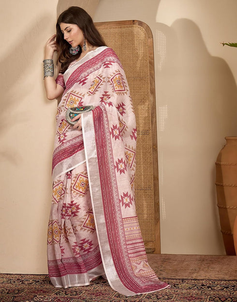 Vasthrlay Womens Printed Unstitched Purple Saree
