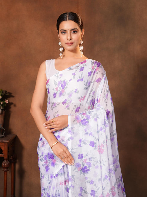 Vasthrlay Chiffon Floral Saree