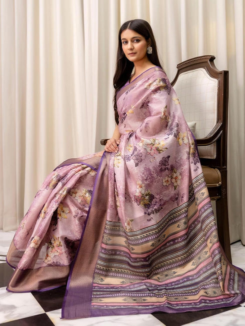 Vasthrlay Georgette Weaving Yellow Saree