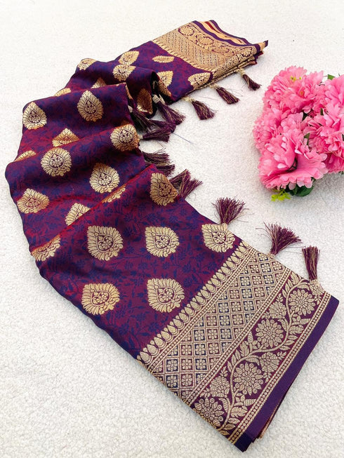 Vasthrlay Kanjivaram Banarasi Lavendar