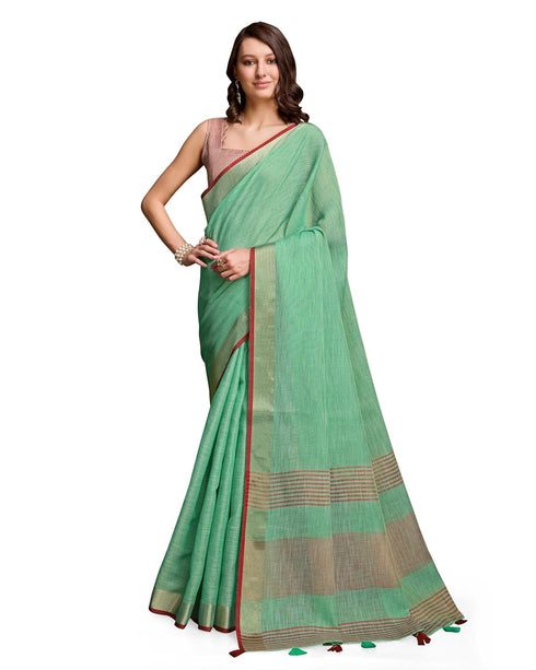 Vasthrlay Women's Cotton Unstitched Blouse Saree