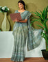 Vasthrlay Womens Cotton Printed Brown Saree