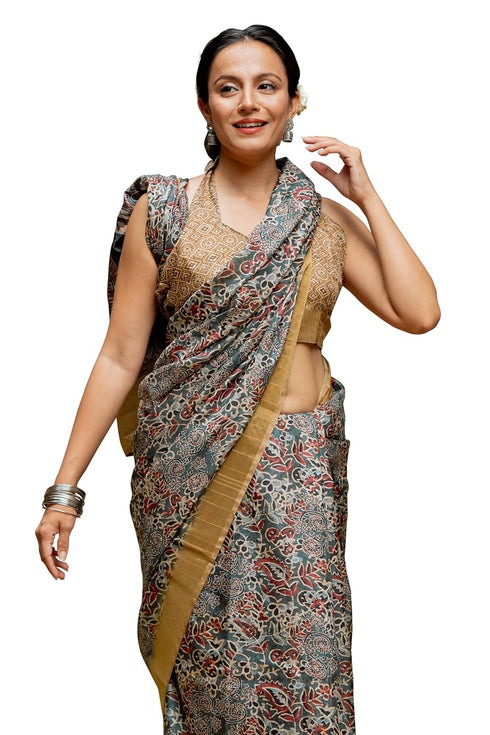 Vasthrlay Fashion Handloom Printed Dusty Ethnic Wear