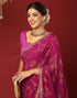 Vasthrlay Georgette Bandhani Unstitched Rani Pink Saree