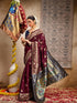 Vasthrlay Banarasi Weaving Navy Navy Blue Saree