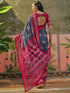 Vasthrlay Georgette Printed Unstitched Rani Pink Saree