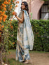 Vasthrlay Shimmer Printed Unstitched Light Green Saree