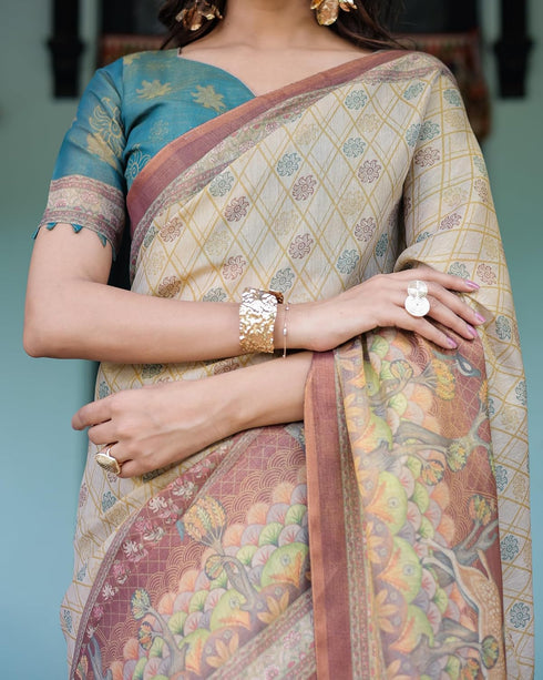 Vasthrlay Handloom Traditional Paisley Saree