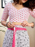 Vasthrlay Womens Printed Unstitched White Saree
