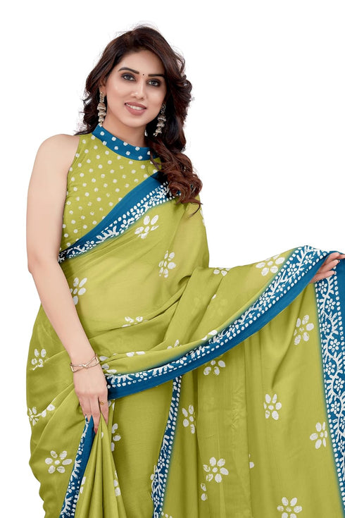 Vasthrlay Fashion Chiffon Printed Parrot Ethnic Wear