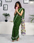 Vasthrlay Womens Printed Unstitched Green Saree