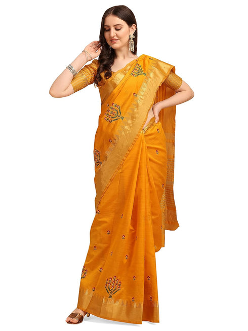 Vasthrlay Multicolor Embroidered Saree