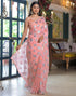 Vasthrlay Georgette Printed Unstitched Orange Saree